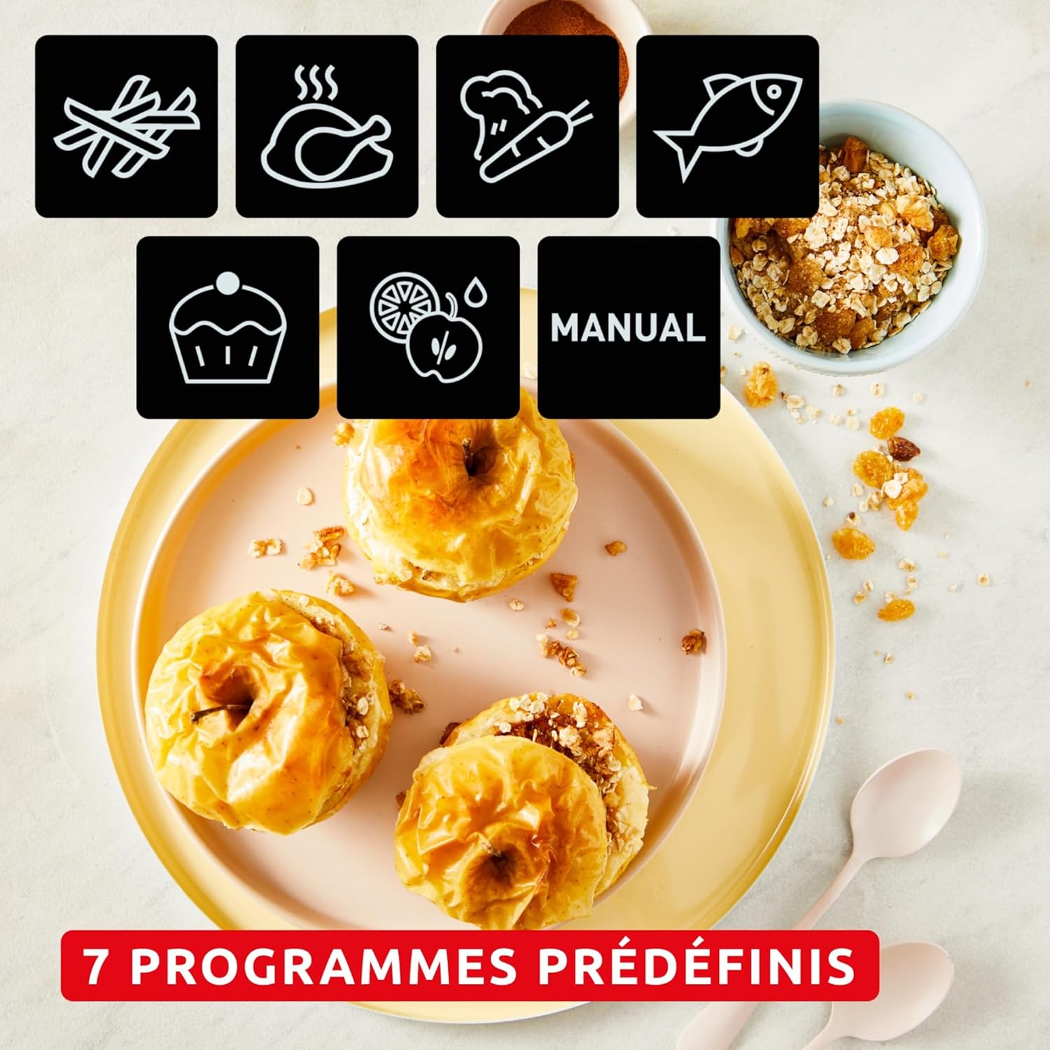 Moulinex Dual Easy Fry COLLECTION IVOIRE  (8L) – Double Panier