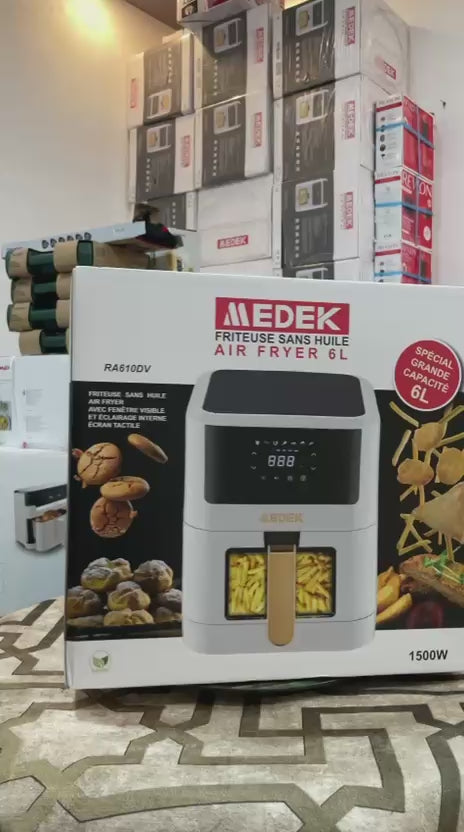 Air Fryer MEDEK 6L, Friteuse Sans Huile avec Fenêtre de Visualisation